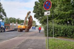 Transport des Podests zum neuen Standort