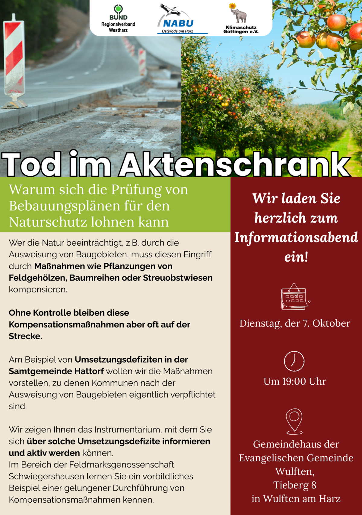 Veranstaltungsplakat zu "Tod im Aktenschrank"